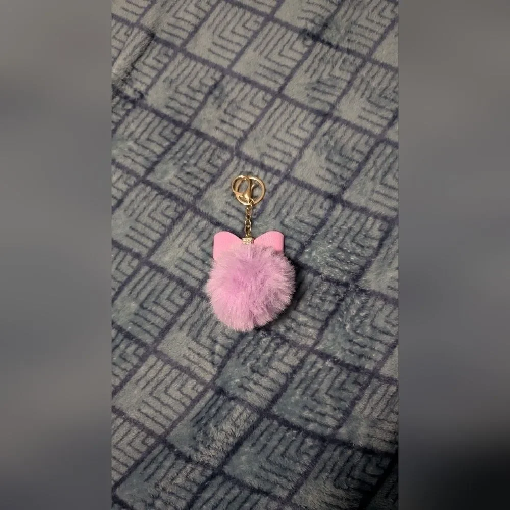 Pink Fluffy Keychain Accessory (New)